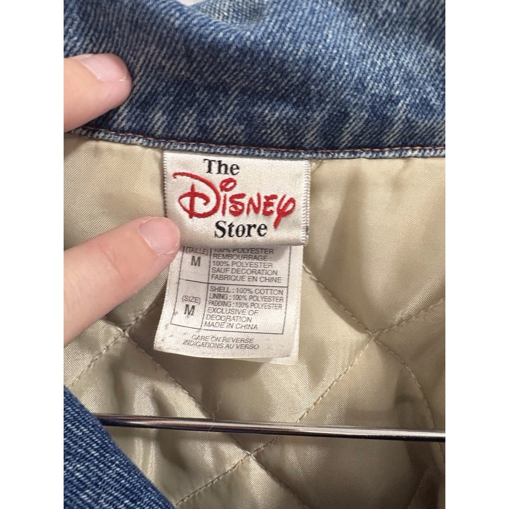 Vintage Disney Tigger Jacket Mens Medium M Denim Varsity Embroidered 90s - Picture 4 of 10